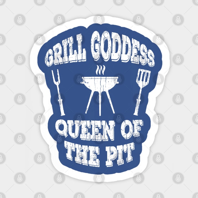 Grill Goddess Queen Of The Pit Sticker by Throbpeg